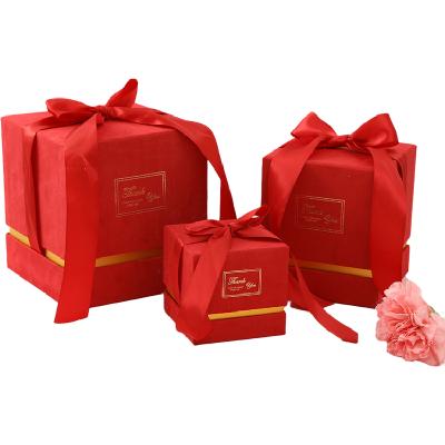 China Wholesale Customized Recyclable Holiday Birthday Jewelry Candle Candy Ribbon Bow With Lid Gift Box for sale