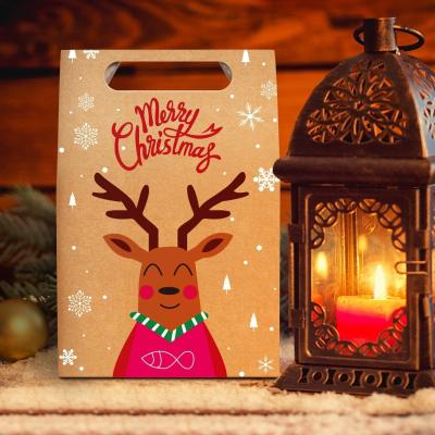 China Recyclable Gift Christmas Candy Kraft Paper Gable Box for sale