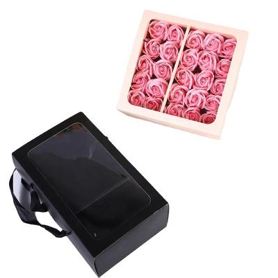 China Wholesale Recyclable High Quality Handmade Ribbon Candle Chocolate Candy PVC Portable Window Gift Box for sale