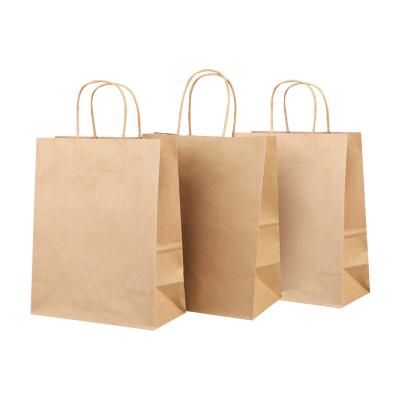 China China Square Bottom Recyclable Custom Brown Kraft Paper Eco-friendly Logo Print Vegetables Fruits Grocery Bags For Supermarket for sale