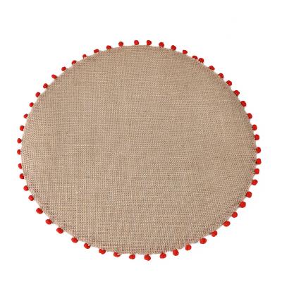 China Viable natural tassel natural jute place mat tablecloth and other home decoration for sale