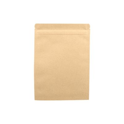 China Custom Brown Paper Moisture Proof Flat Ziplock Bags Lined Aluminum Foil For Food Packaging 15x24cm In Stock for sale