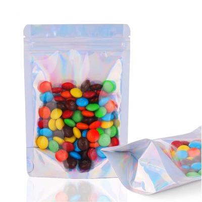 China Moisture Proof Holographic 18x26x4.5cm Cosmetics Bag Stand Up Aluminum Foil Plastic Mylar Pouch Food Storage Coffee Snack Ziplock Bag for sale