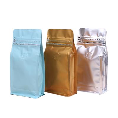 China Custom Moisture Proof Coffee Bean Package Bag Logo Printing For Sale Resealable Mylar Foil Coffee Bag Flat Bottom Pouch 250g for sale