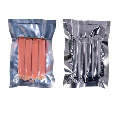 China Large One Side Wholesale Flat Transparent Vacuum Bag Moisture Proof Aluminum Foil With Easy Tear Gash Ham Sausage Packaging Bag 16x24cm for sale