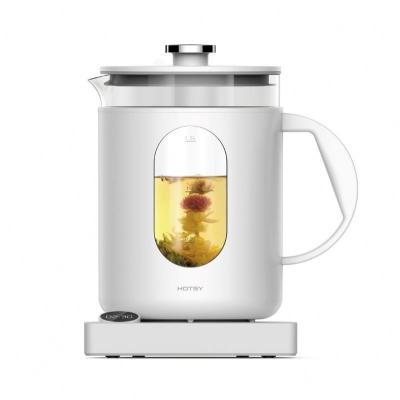 China Theiere Electrique Tea Health Pot Stainless Steel Electric Glass Heating Water Heater 360 Degree Rotating Low Kettle Glass Teapot for sale