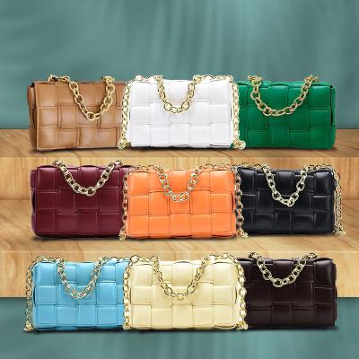 China Wholesale Fashion Women Cross - Body Bag PU Leather Handbags 2021 Luxury Thick Chain Purses and Ladies Purses for sale