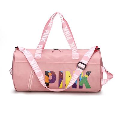 China Leisure Fashion Large Capacity Top Sales Weekend Travel Duffel Bag Women Waterproof Pink Gym Yoga Bags With Custom Logo for sale