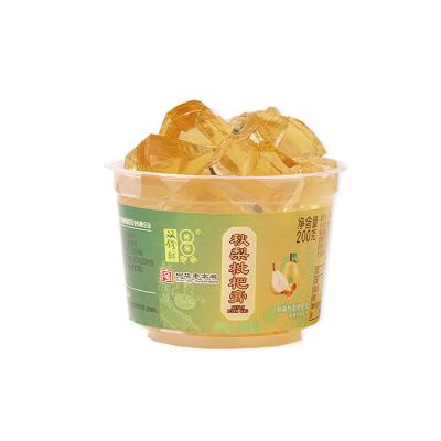 China Nutritious Double Coins Brand Jelly Pearl Fruit Dessert Loquat Freeze 200g Bowl Packaging for sale