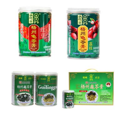 China Double Coins Health Nutritious Snack Canned Guiling Jelly Increase Internal Heat 250g Jelly Multi Flavored Herbal Guilinggao for sale