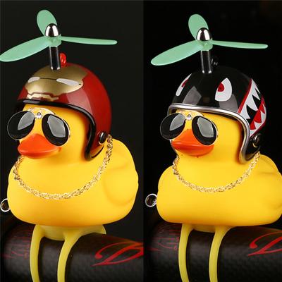 China Luminous/Normal Lightweight Propeller Helmet Holding Duck Broken Wind Small Yellow Duck Bike Motor Riding Cycling Lights Bicycle Accessories for sale