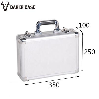 China DPE003 350*250*100mm Waterproof Shockproof Dustproof Hard Travel Carry On Aluminum Suitcase for sale