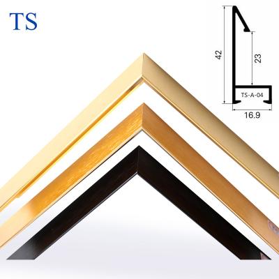 China Photo Frame Aluminum Alloy Decorative Frame Line Metal Wire Drawing Advertising Posters Edge Profile Manufacturers Sales License Frame Mirror for sale