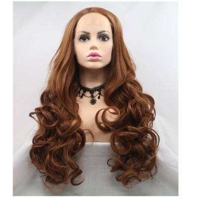 China Silky Straight Wave Highlight Colored Synthetic Wig Vendors Closure Hair Transparent Lace Wigs for sale