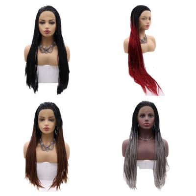 China Regular Wave Sellers HD Front Lace Braid Wig For Black Women Braided Wigs for sale