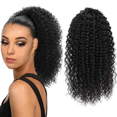 China Wholesale Afro Kinky Curly Drawstring Ponytail Ponytail Clip In Drawstring Ponytails Synthetic Hair Extension for sale