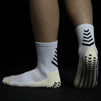 China Fashion Breathable High Quality Men's Anti Slip Grip Sports Socks Outdoor Breathable Striped Football Men Socks for sale