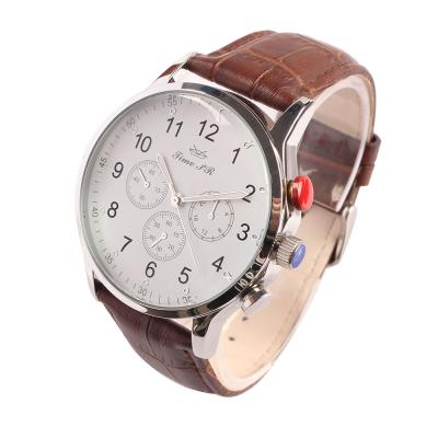 China Custom Accessories Water Resistant Cheap Genuine Leather Strap Quartz Watch for sale