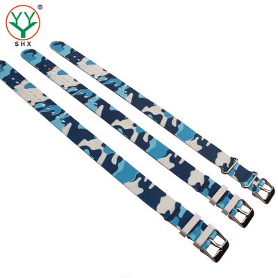 China 22mm Silliconen Rubber Watch Band NATO Camouflage Silicone Watch Strap Wrist Watch Band for sale