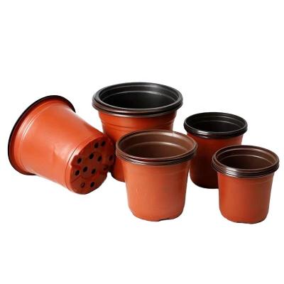 China Wholesale Reusable Colored Double Seedling PP Flower Pot Soft Plastic Gardening Flower Pot for sale