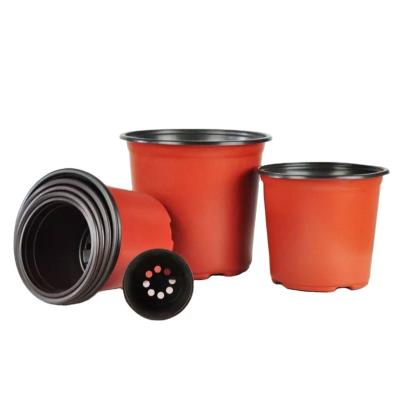 China Wholesale Reusable Cheap Double Color Plastic Flower Pots For Garden Plant Pot Nursery Flower Seedling Durable Pots for sale