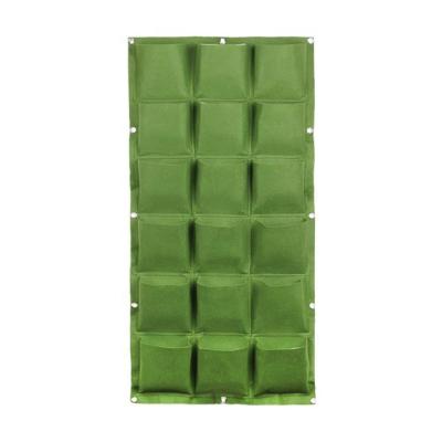 China Eco-Friendly Recycle 18 Green Pockets Grow Bags Vertical Wall Hanging Cross Planting Bags Living Planter Garden Vegetables Home Garden Bag Supplies for sale