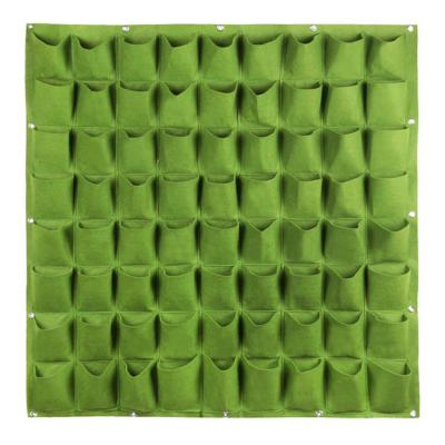 China Eco-Friendly Recycle Wall Hanging Planting Bags 72 Green Pockets Grow Bag Vertical Garden Vegetable Garden Bag Flowers Living Supply for sale