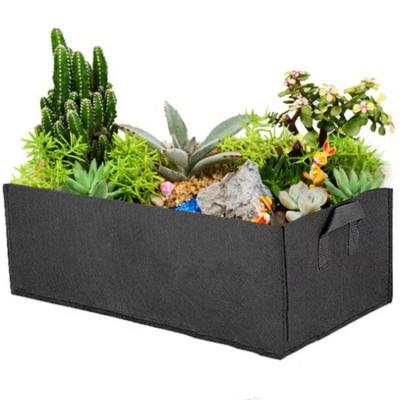 China Eco-Friendly Wholesale Recycle Square Felt Garden Flower Grow Bag Planter Vegetable Pot With Handles Planting Bag for sale