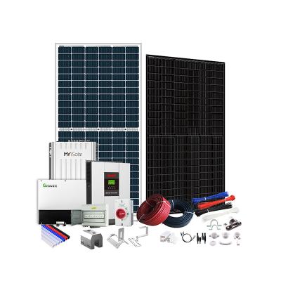 China Home 5kw 10kw 15kw 20kw 25kw household portable on grid solar power system for home with mounting system and accessories for sale