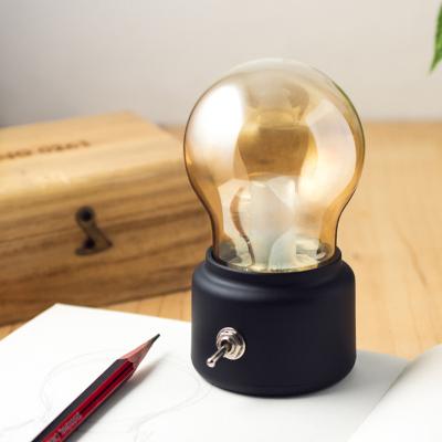 China Retro Indoor Rechargeable LED Bulb Lamp Night Light Bedroom Decoration Atmosphere Lamp Student Dormitory Creative USB Bedside Lamp for sale