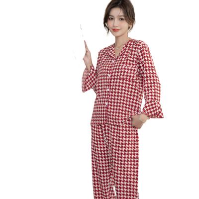 China Other Dropshipping Women's Casual Long Sleeve Cardigan Pants Two Piece Pajamas Loungewear for sale