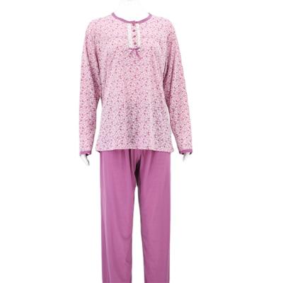 China Factory Customization Breathable Women's Sleepwear Round Neck Printing Comfortable Long Sleeve Pajamas Lounge Wear for sale