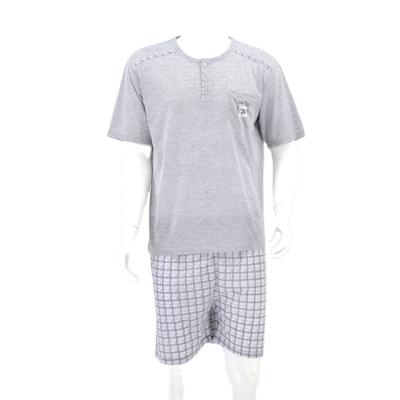 China Factory Customization Wholesale Mens Sleepwear Breathable Around Neck Short Sleeve Two Piece Pajamas Lounge Wear for sale