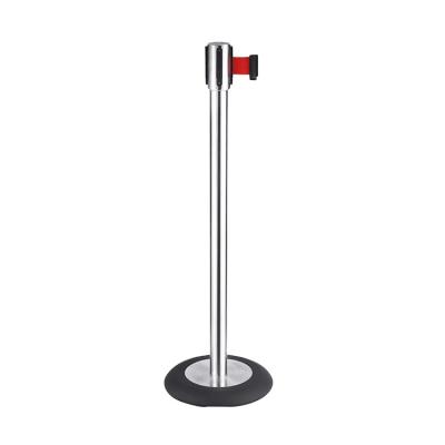 China Multi-application crowd control support event manager belt barrier security products stainless steel post with retractable belt for sale