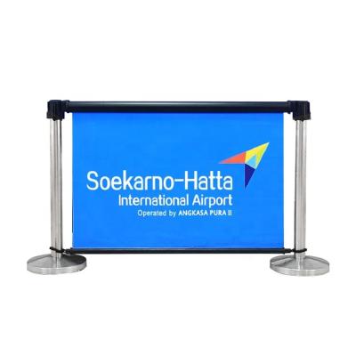 China Wholesale 201/304 Stainless Steel Customized Printed Advertising Screen Retractable Crowd Control Barrier Banner for sale