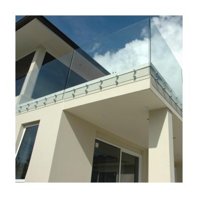 China Modern Manufacture Deck Railing Designs 304/316 SS Glass Balustrade Frameless Dead End Glass Barrier Railing for sale