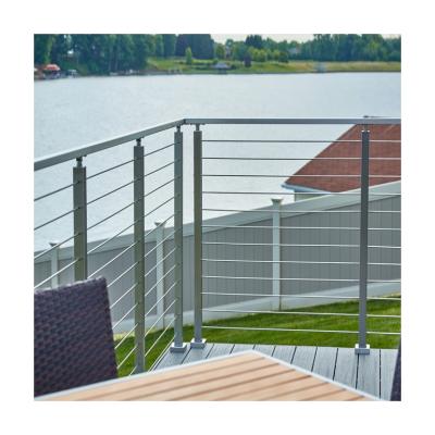 China Modern Stainless Steel Pipe And Cable Handrail Railing Systems Metal Deck Railing for sale