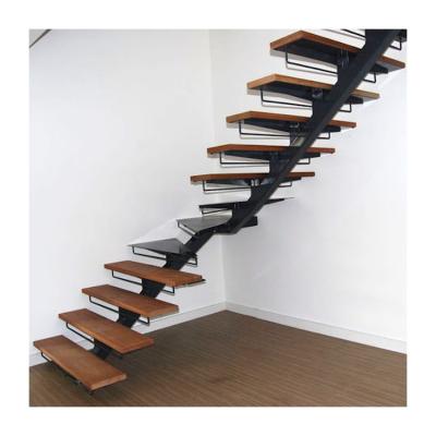 China Factory Price Modern Manufacturing ACE Mono Stringer Staircase With Black Steel Stringer Beam for sale