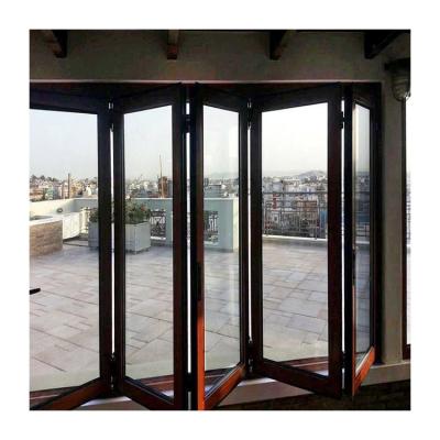 China Hot Selling Heat Insulation Interior Aluminum Folding Door With Double Glazed Tempered Glass Patio Bifold Doors for sale