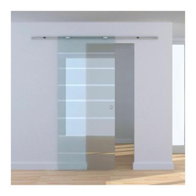 China Frameless Reflective Tempered Single Glass Sound Insulation Barn Door System for sale