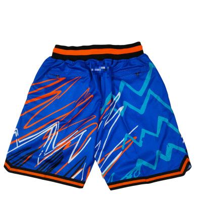 China Anti-Bacterial The Most popular New York Vintage Basketball Shorts Elastic Waistband With Drawstring Sports Pants Blue/White/Red for sale