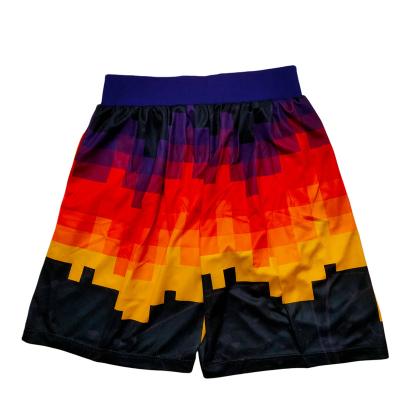 China Anti-Bacterial Machine wash Phoenix M&N Basketball Shorts Design Embroidered With zippered back pockets Sports Sets Blue/Purple/Black for sale