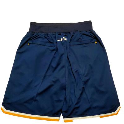 China Anti-Bacterial Alibaba Supplier Houston Vintage Baseball Shorts Embroidered Mesh panels Quickdry Sports Pants Navy for sale