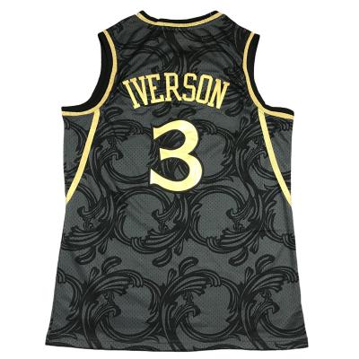 China Anti-Bacterial Retro Philadelphia Basketball Jersey 76er #3 IVERSON #6 ERVING 100% Polyester Mesh Vintage Quickdry Basketball Shirts Crew Neck for sale