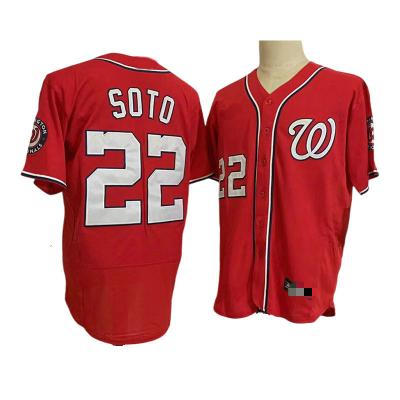 China Anti-Bacterial Hot Pressed Washington Baseball Shirts national 31 SCHERZER 22 SOTO Lightweight Recycled uniform White Baseball Jersey for sale