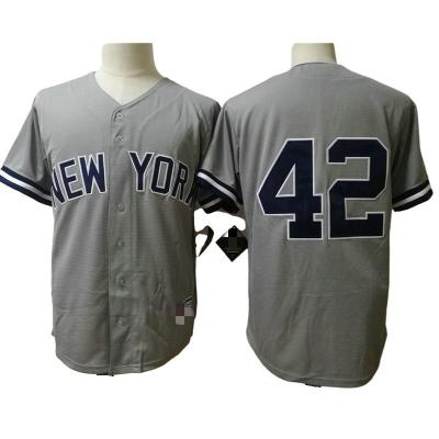 China Anti-Bacterial Great discounts New York Baseball Shirts Yankee 42 RIVERA 99 JUDGE Breathable Recycled uniform Gray/White Baseball Jersey for sale