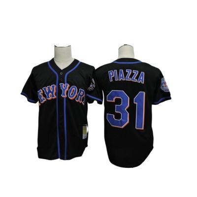 China Anti-Bacterial College Baseball Shop New York Baseball Shirts Met 45 MARTINEZ 21 SCHERZER Quickdry Recycled uniform Black Baseball Jersey for sale