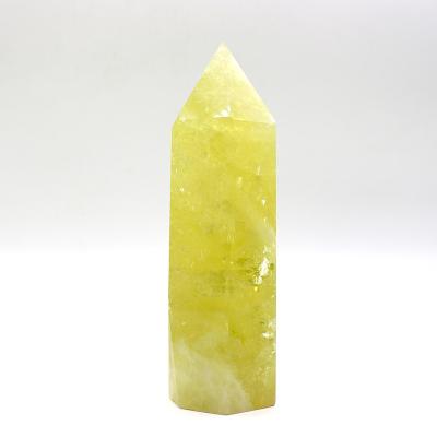 China China yellow crystal natural citrine crystal stone processing beautiful yellow citrine crystal tower for decoration for sale