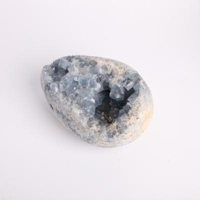 China Blue Celestite Crystal Cluster Geode from China Unique Irregular Gemstone Specimen for Sale for sale