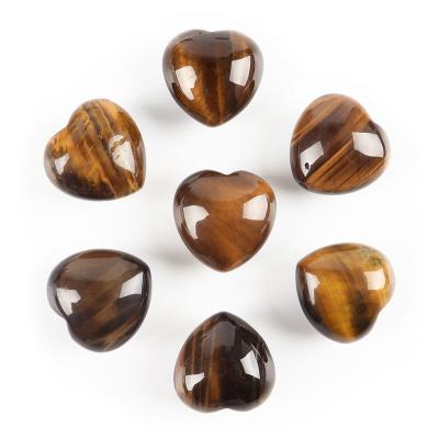 China China Natural Quartz Stone Golden Tiger Eye Heart Shaped Crystal Loose Gemstone For Decoration for sale